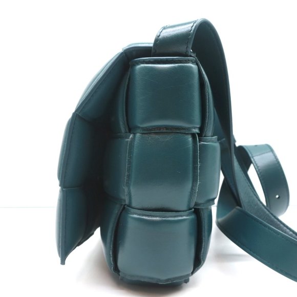 BOTTEGA VENETA PADDED CASSETTE BAG TEAL INTRECCIATO LEATHER CROSSBODY NEW - Picture 5 of 12